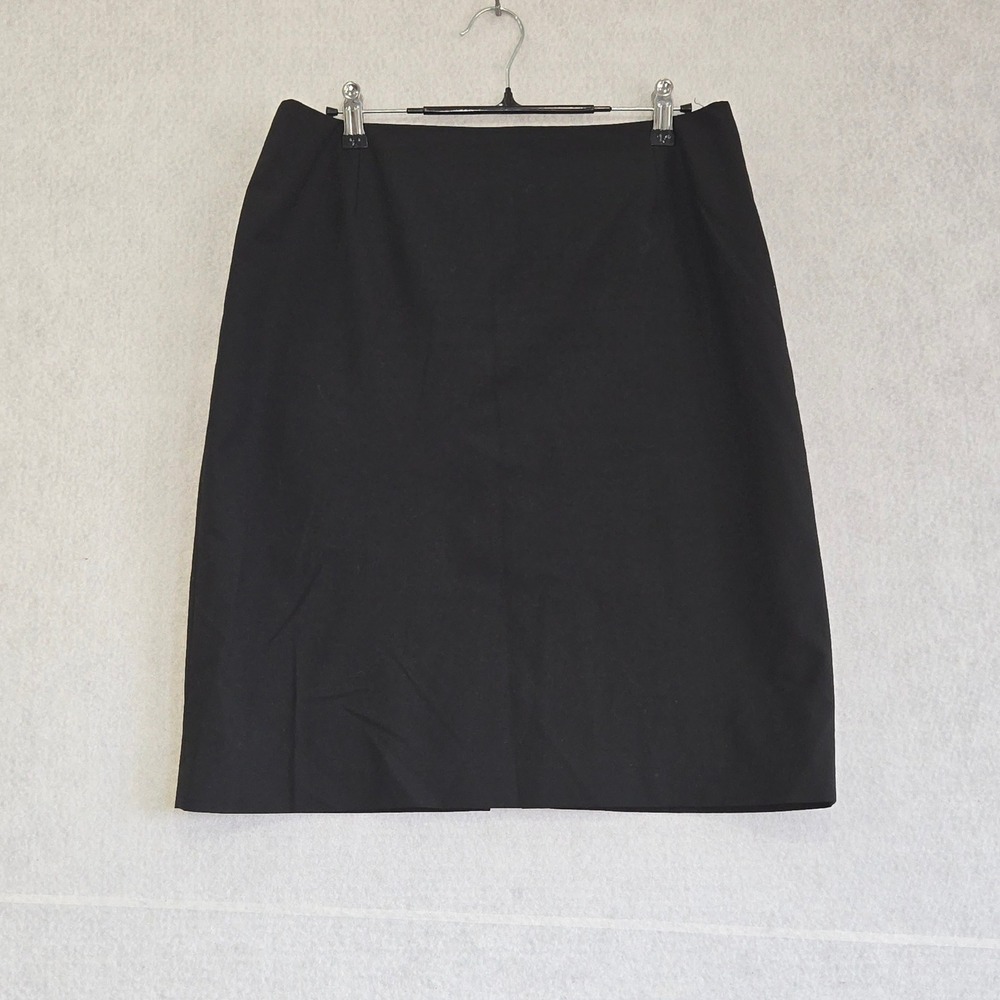 Tahari ASL Bloomingdales Black Pencil Skirt Size 8 Back Vent Career Workwear